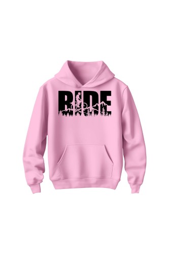 Bluza dziecięca z kapturem Ride MTB - różowa