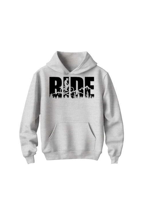 Bluza dziecięca z kapturem Ride MTB - szara