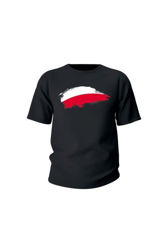 Koszulka dziecięca Polska Flaga - czarna