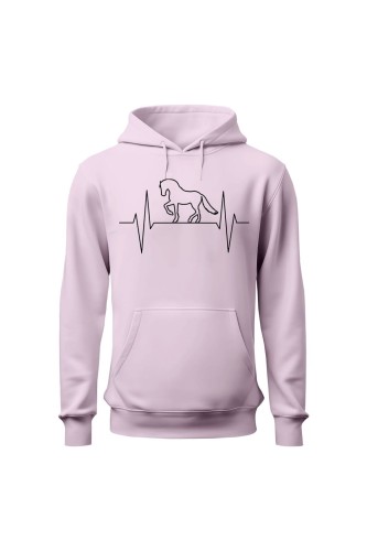 Bluza damska z kapturem Moje serce bije w rytmie kopyt - różowa