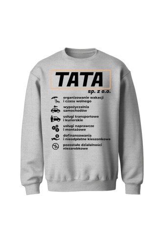 Bluza męska bez kaptura TATA sp. z o.o - szara
