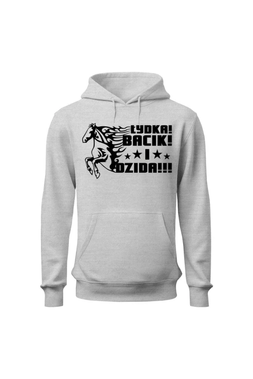 Bluza damska z kapturem Łydka bacik i dzida - szara