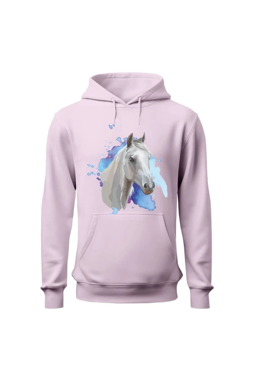Bluza damska z kapturem Siwy - różowa