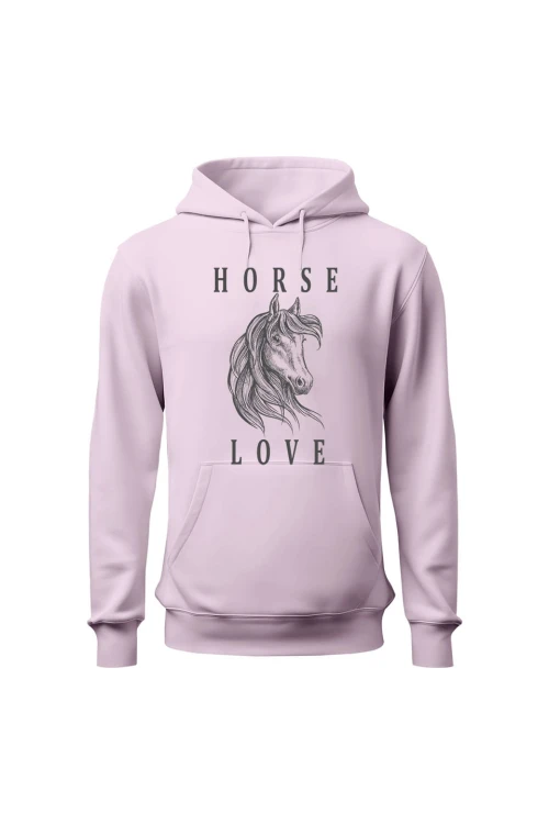 Bluza damska z kapturem Horse Love - różowa