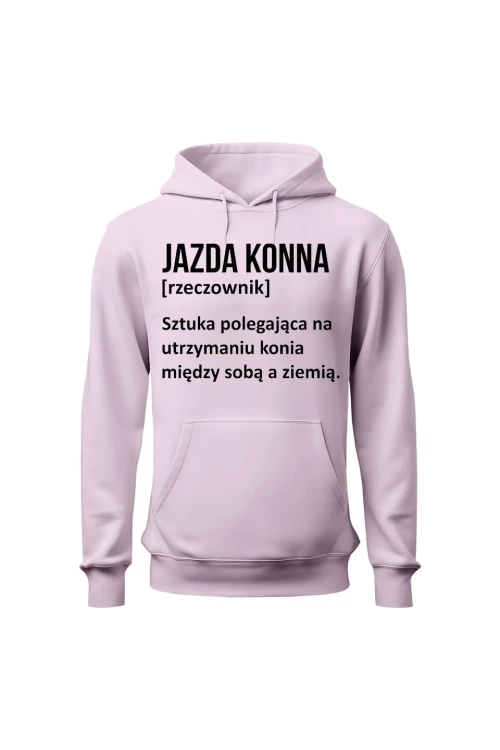 Bluza damska z kapturem Jazda konna - Definicja - różowa