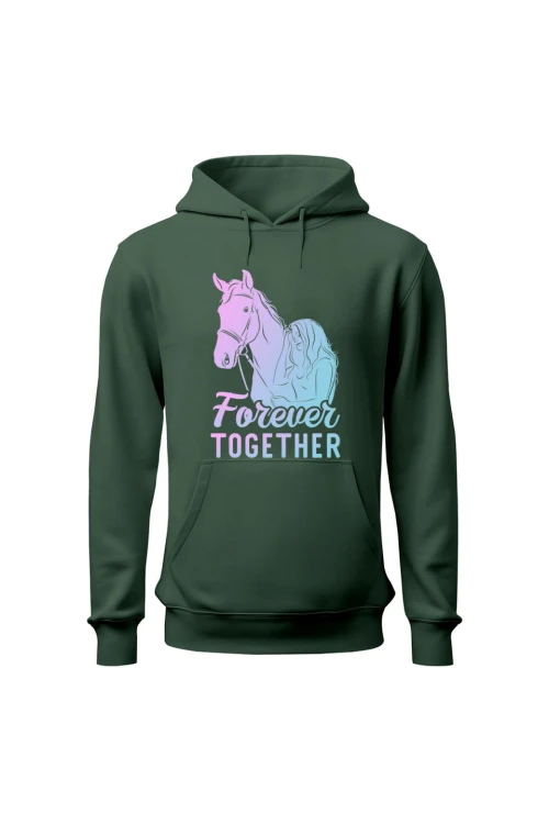 Bluza damska z kapturem Forever Together - zielona