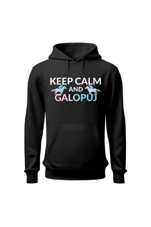 Bluza damska z kapturem Keep Calm - czarna