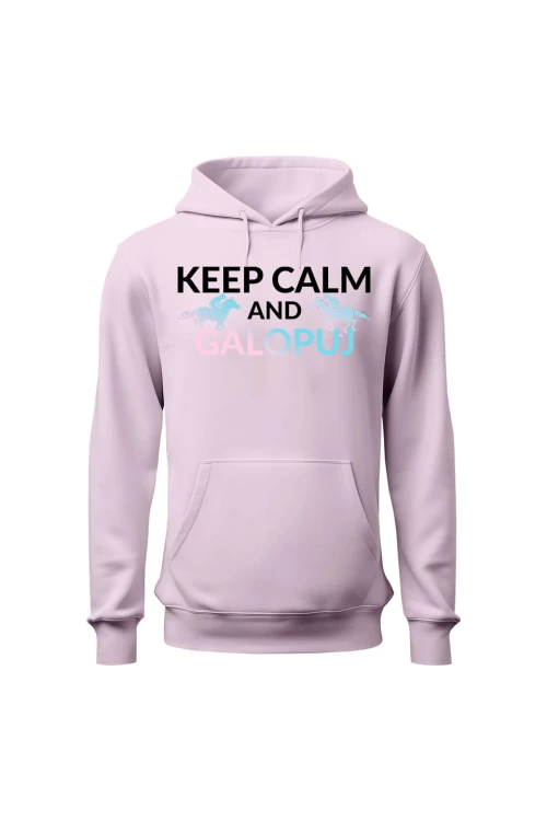 Bluza damska z kapturem Keep Calm - różowa