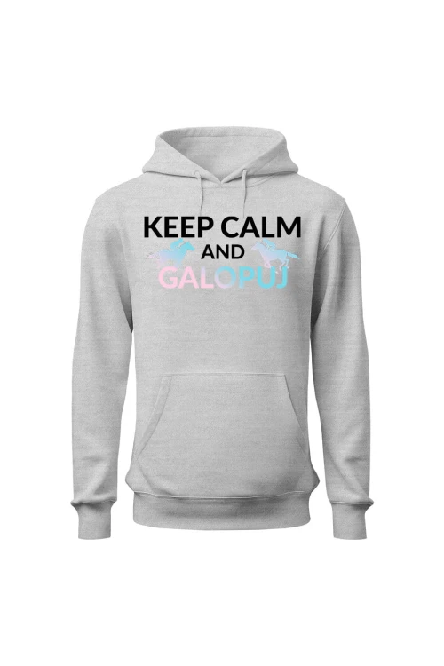 Bluza damska z kapturem Keep Calm - szara