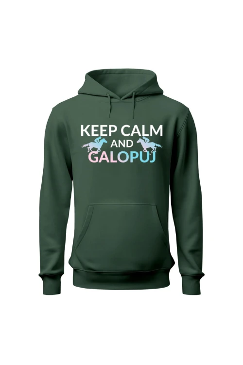 Bluza damska z kapturem Keep Calm - zielona