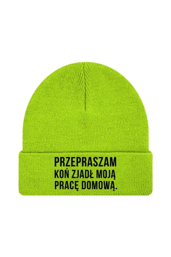 Czapka zimowa Przepraszam koń zjadł moją pracę domową