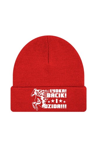 Czapka zimowa Łydka bacik i dzida - czerwona