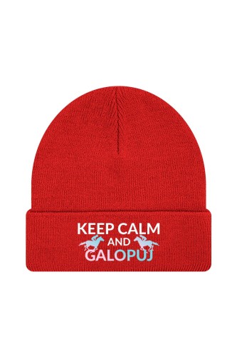 Czapka zimowa Keep Calm - czerwona