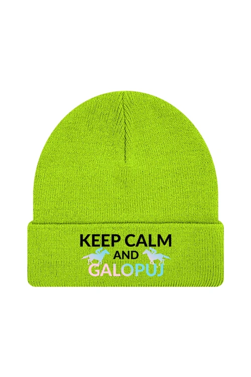 Czapka zimowa Keep Calm - limonka