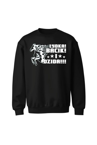 Bluza bez kaptura Łydka bacik i dzida - czarna