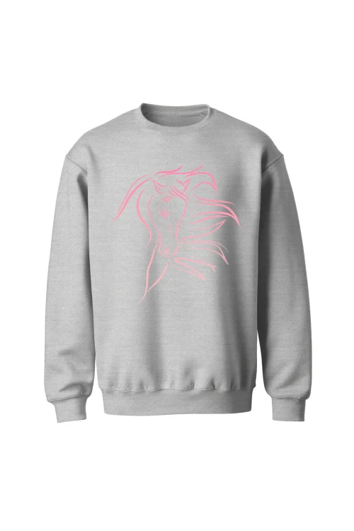 Bluza bez kaptura z Pięknym Koniem - szara