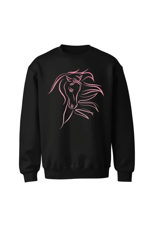 Bluza bez kaptura z Pięknym Koniem - czarna
