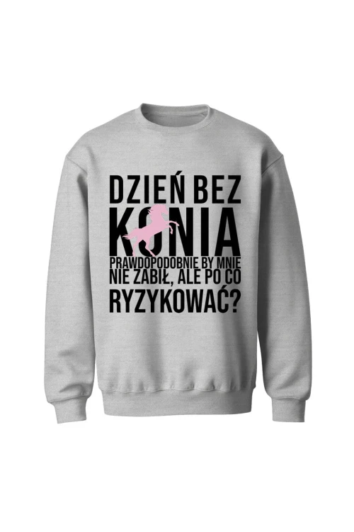 Bluza bez kaptura Dzień bez konia prawdopodobnie by mnie nie zabił - szara