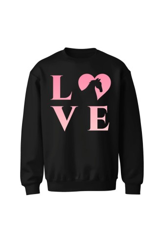 Bluza bez kaptura z nadrukiem LOVE - czarna