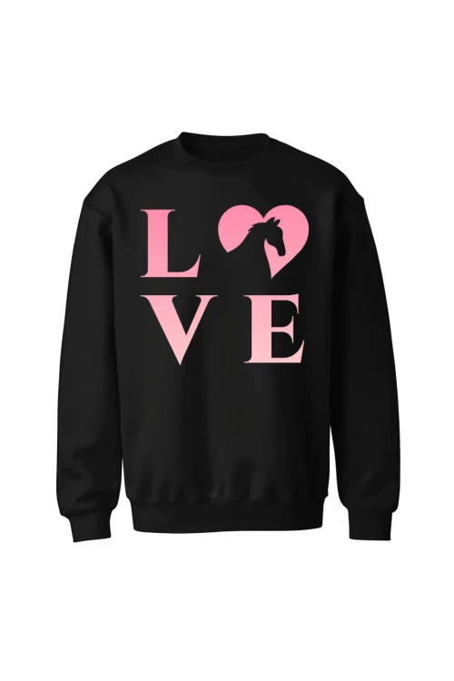 Bluza bez kaptura z nadrukiem LOVE - czarna