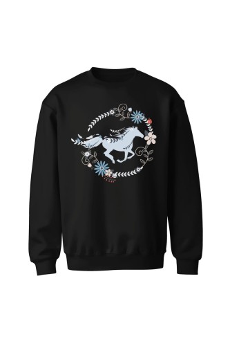 Bluza bez kaptura Piękny Galopujący Koń - czarna