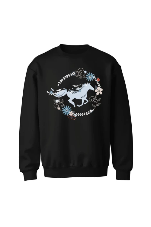 Bluza bez kaptura Piękny Galopujący Koń - czarna