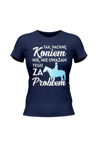 Koszulka damska Pachnę koniem i to nie problem - granatowa