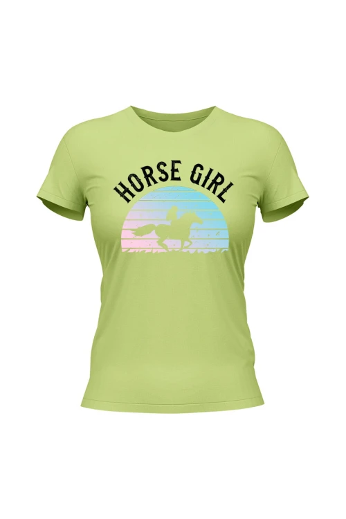 Koszulka damska Horse Girl - limonka