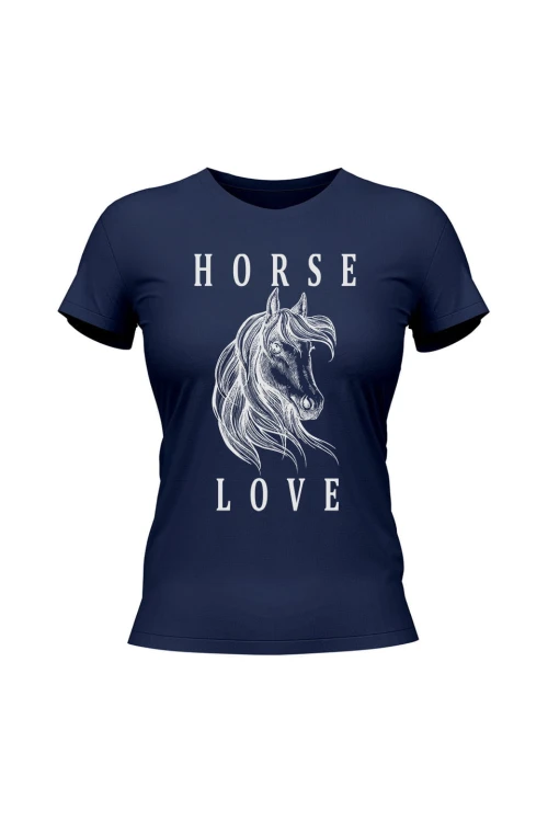 Koszulka damska Horse Love - granatowa