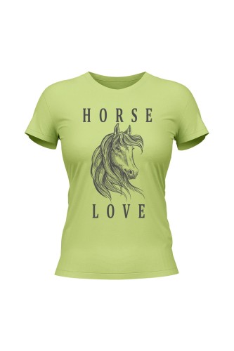 Koszulka damska Horse Love - limonka