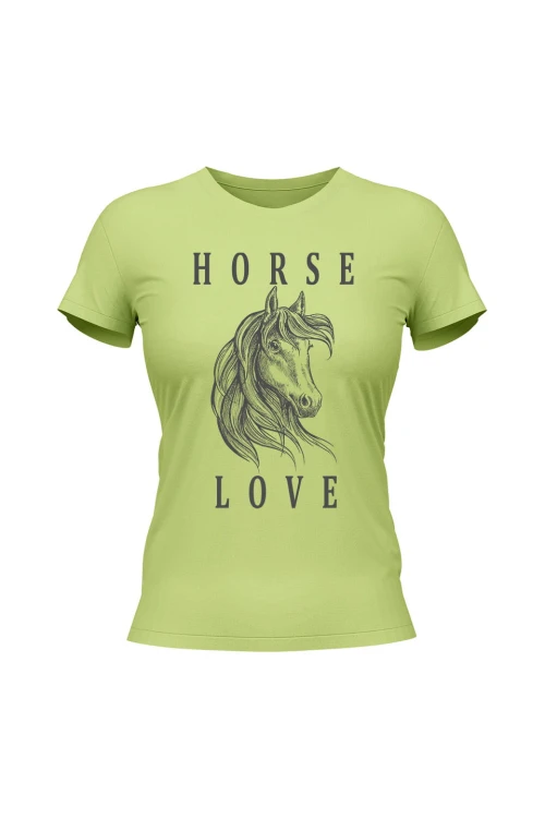 Koszulka damska Horse Love - limonka
