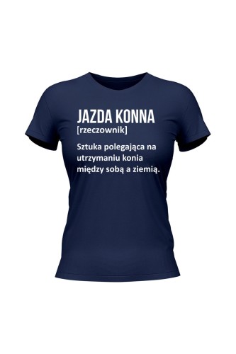 Koszulka damska Jazda konna - Definicja - granatowa