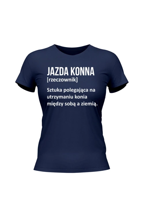 Koszulka damska Jazda konna - Definicja - granatowa