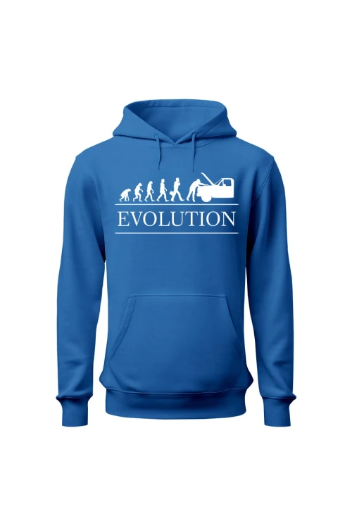 Bluza z kapturem Ewolucja Mechanika - niebieska