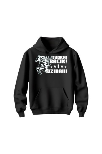 Bluza dziecięca z kapturem Łydka bacik i dzida - czarna