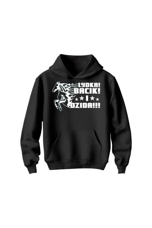Bluza dziecięca z kapturem Łydka bacik i dzida - czarna