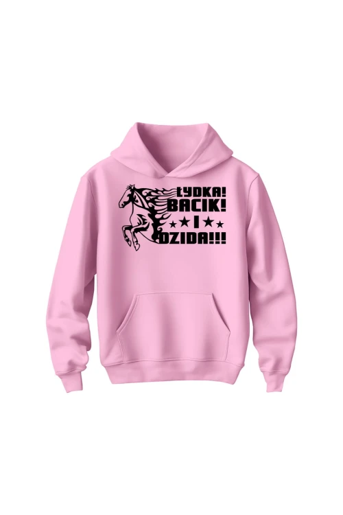 Bluza dziecięca z kapturem Łydka bacik i dzida - różowa