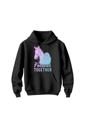 Bluza dziecięca z kapturem Forever Together - czarna