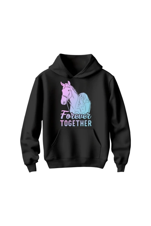 Bluza dziecięca z kapturem Forever Together - czarna