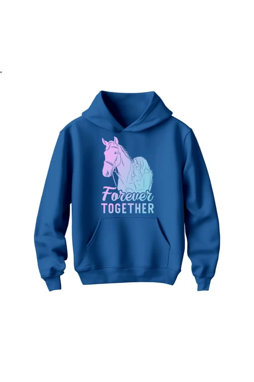Bluza dziecięca z kapturem Forever Together - niebieska