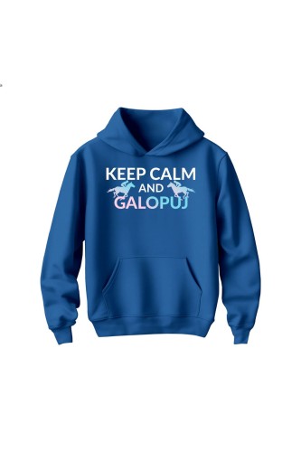 Bluza dziecięca z kapturem Keep Calm - niebieska