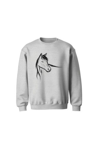 Bluza dziecięca bez kaptura z ręcznie malowanym koniem 