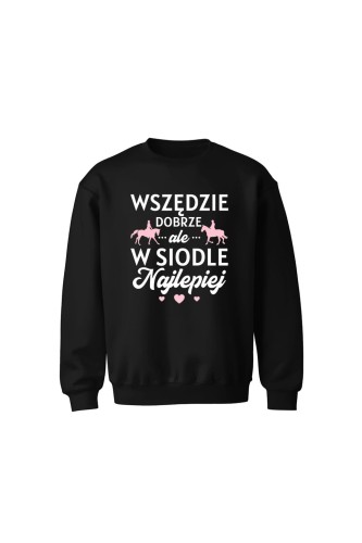 Bluza dziecięca bez kaptura W siodle najlepiej - czarna