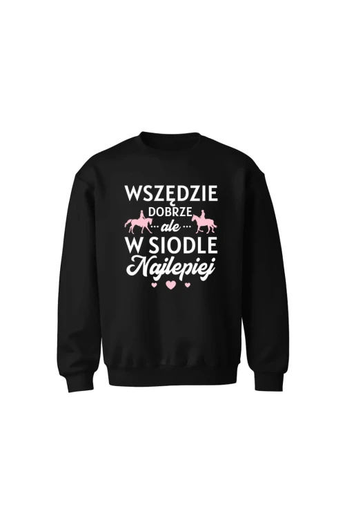 Bluza dziecięca bez kaptura W siodle najlepiej - czarna