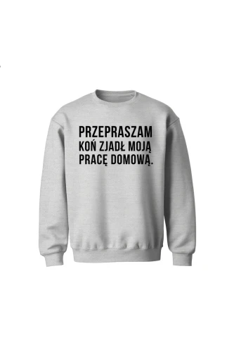 Bluza dziecięca bez kaptura Przepraszam koń zjadł moją pracę domową