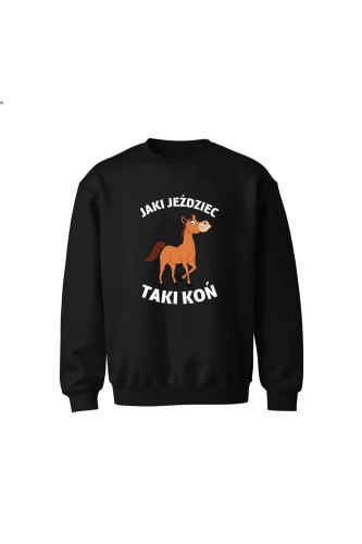 Bluza dziecięca bez kaptura Jaki jeździec taki koń - czarna