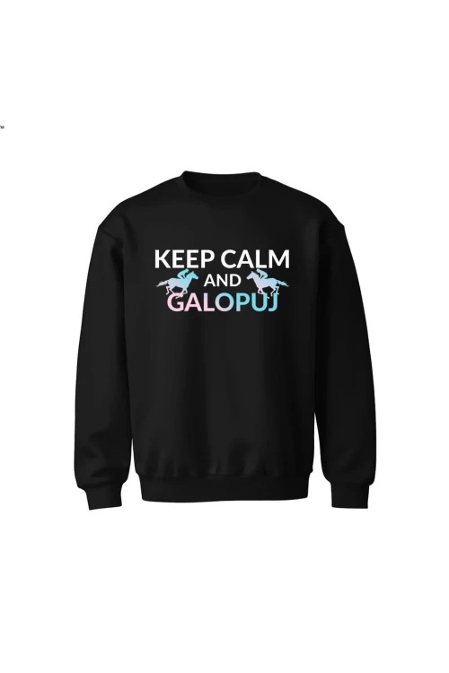Bluza dziecięca bez kaptura Keep Calm - czarna