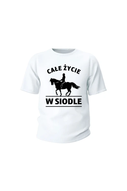 Koszulka dziecięca Całe życie w siodle - biała
