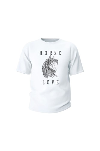 Koszulka dziecięca Horse Love - biała