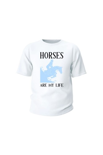 Koszulka dziecięca Horses Are My Life - biała